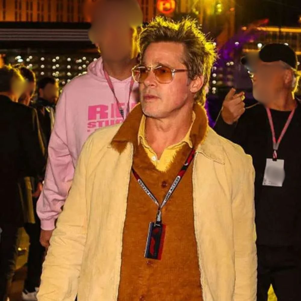 F1 Movie Brad Pitt Premiere Yellow Cotton Jacket