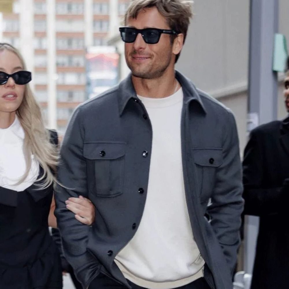 Glen Powell Blue Trucker Jacket