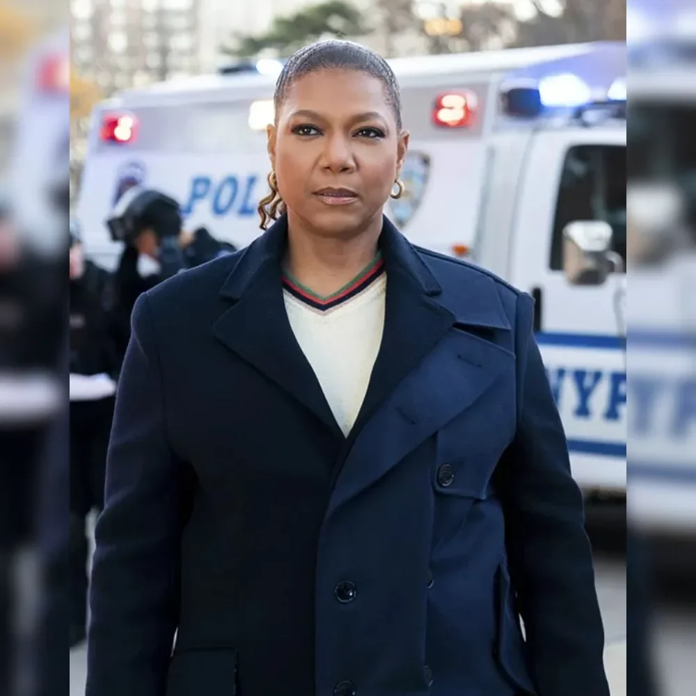 The Equalizer Season 3 Queen Latifah Double Breasted Blue Coat
