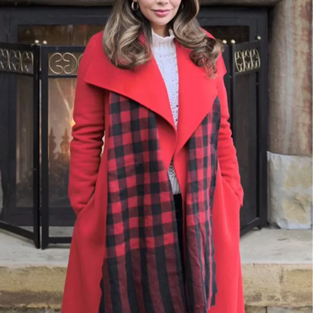 Janel Parrish Red Coat | Coyote Creek Christmas