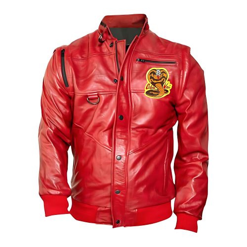Karate Kid Cobra Kae Red Motorcycle Leather Jacket Costume