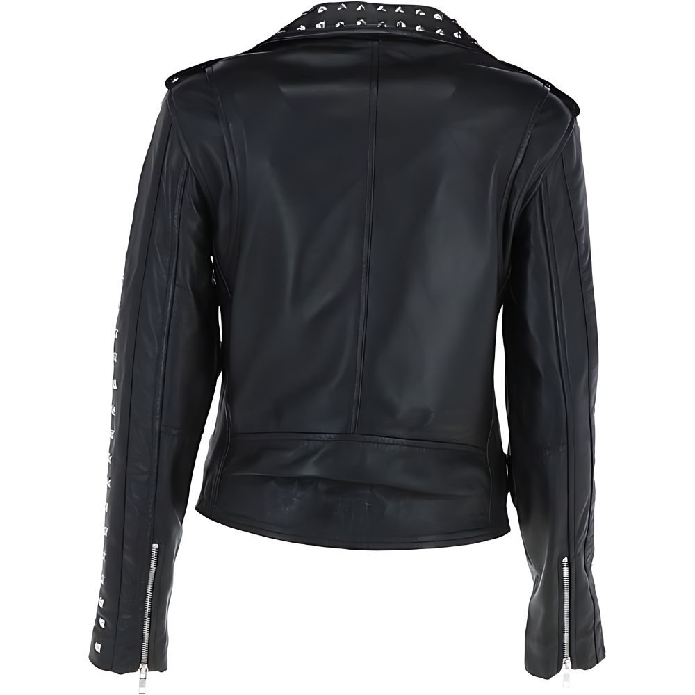 Leather Studded Biker Jacket Black  Rock Rebel