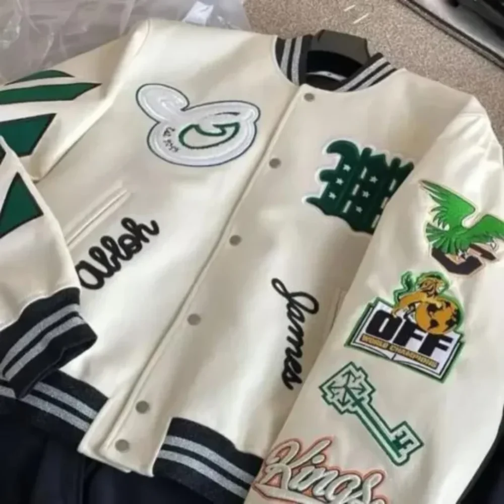 Lebron James Off White Kings Varsity Jacket