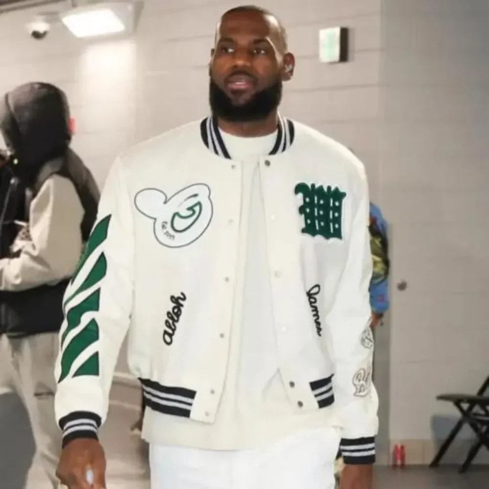 Lebron James Off White Kings Varsity Jacket