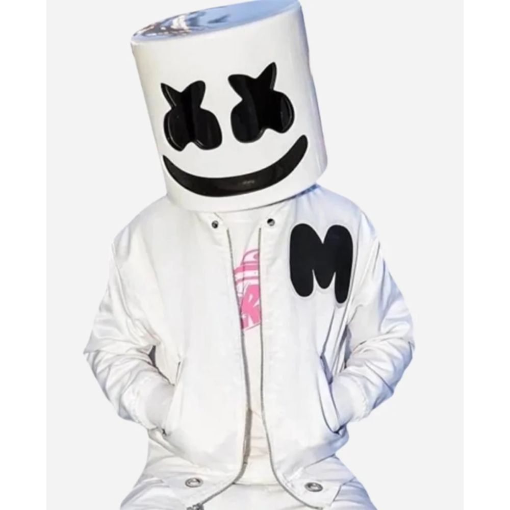 Marshmello Bomber White Jacket