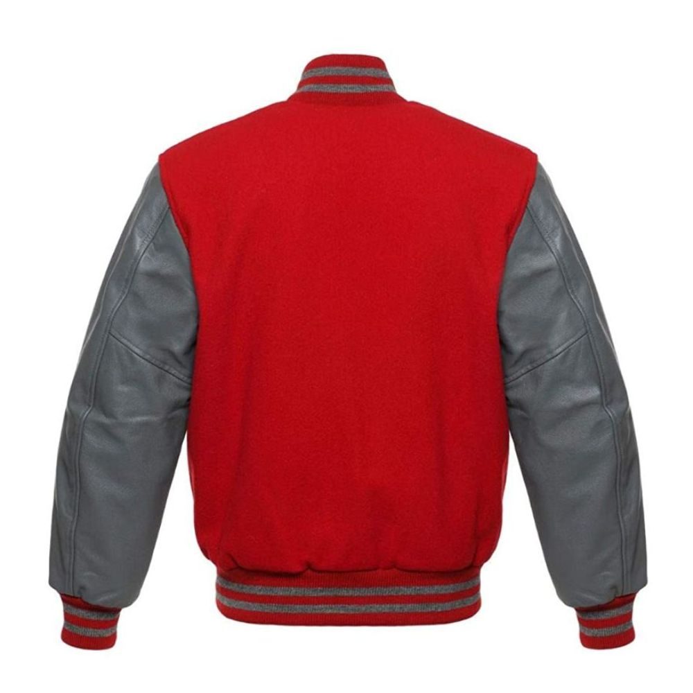 New Men Red and Grey Varsity Jacket