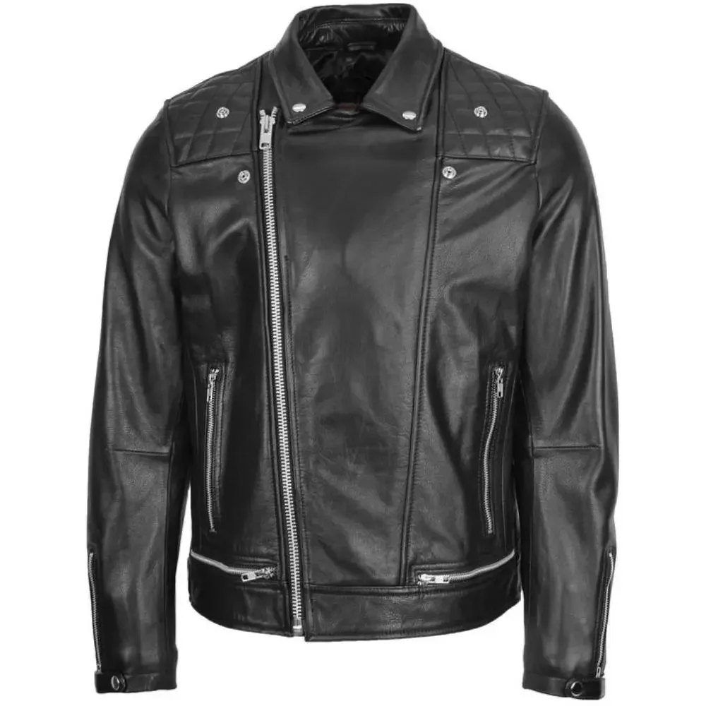 Men’s Black Brando Leather Biker Jacket