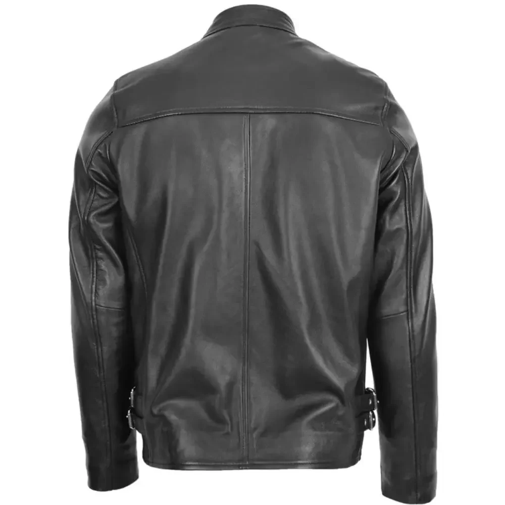 Men's Black Genuine Leather Biker Jacket