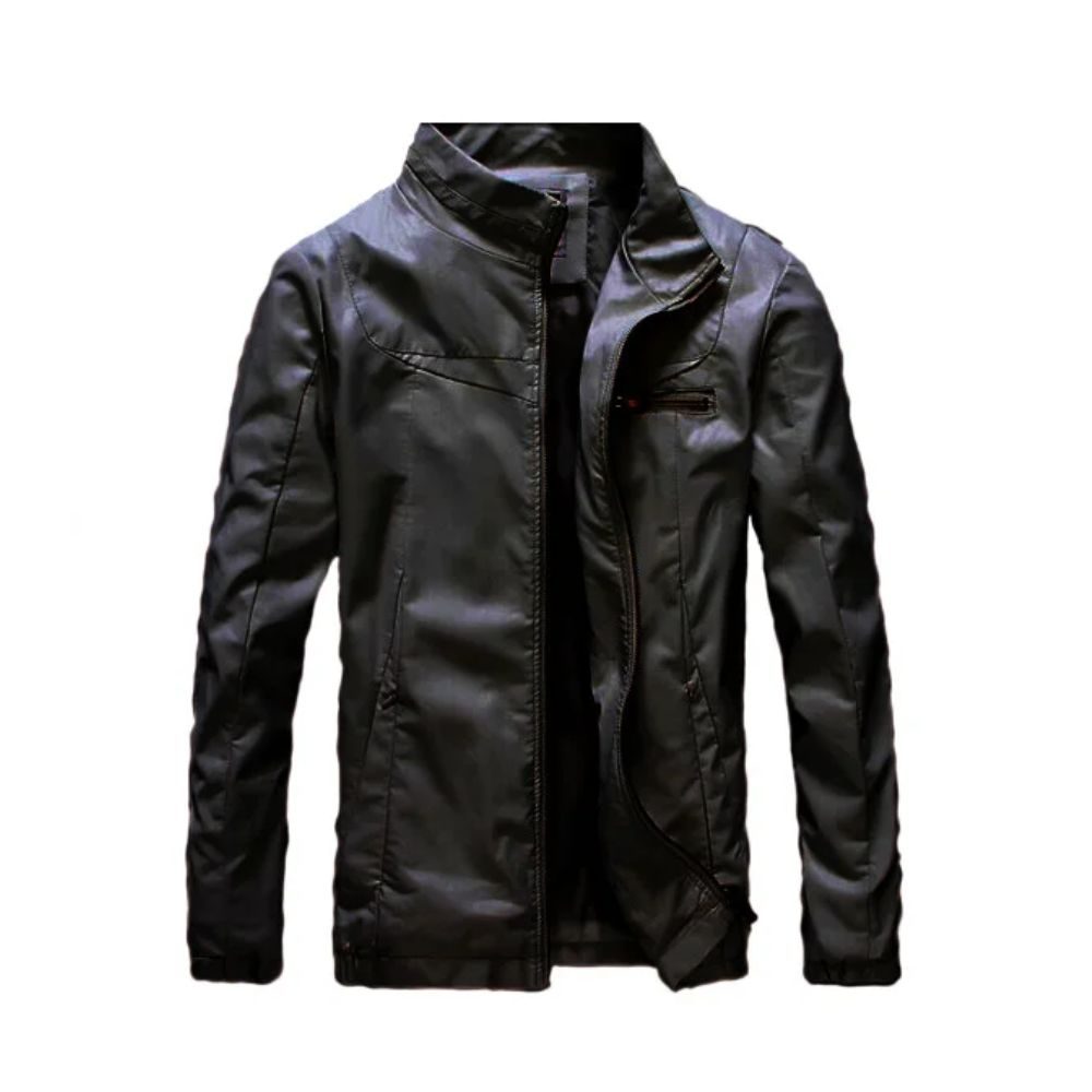 Men's Vintage Style Black Cafe Racer Leather Jacket