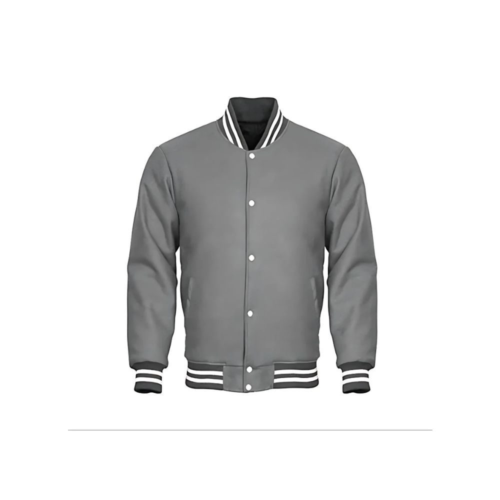 Men's Grey Cuffs Varsity Jacket