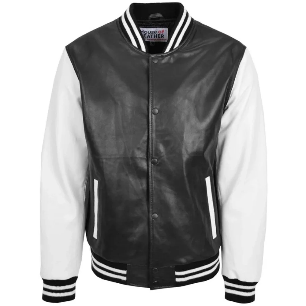 Mens Leather College Boy Varsity Jacket