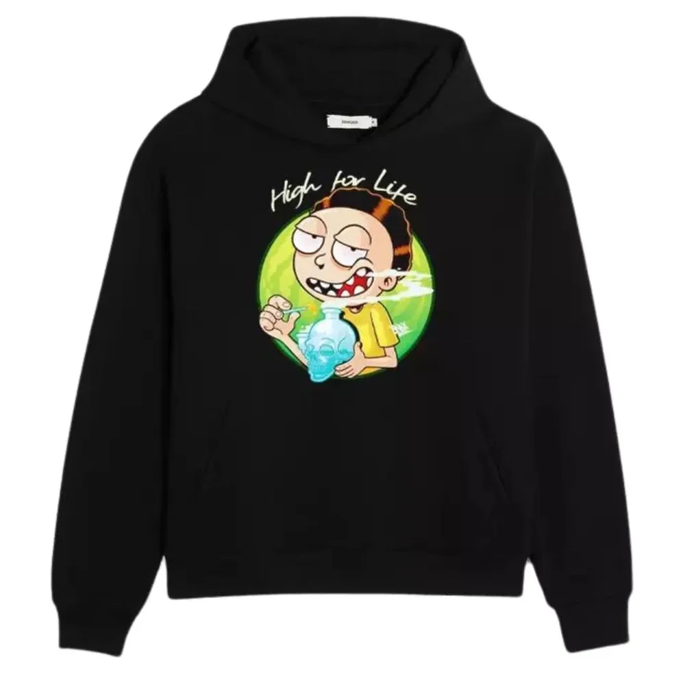 Pullover Black Morty High For Life Hoodie