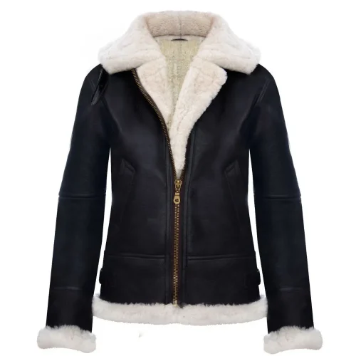 RAF Women’s Hooded Sheepskin Jacket front