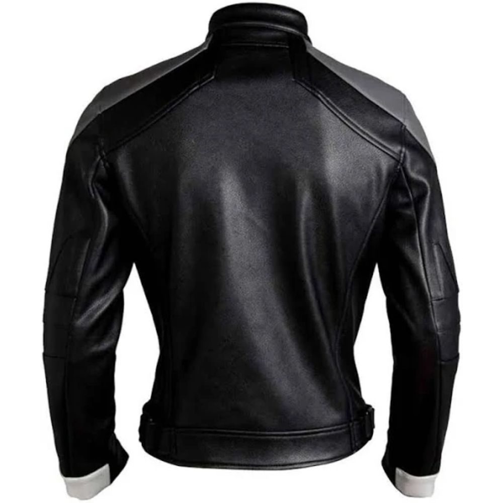 Agents of Shield Black Grey Biker Leather Jacket