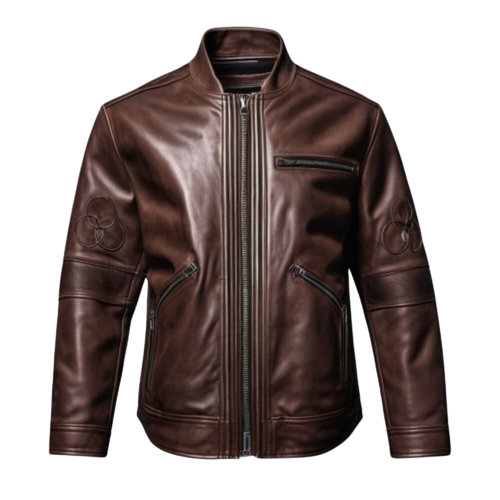 TWD Rick Grimes CRM Brown Leather Jacket
