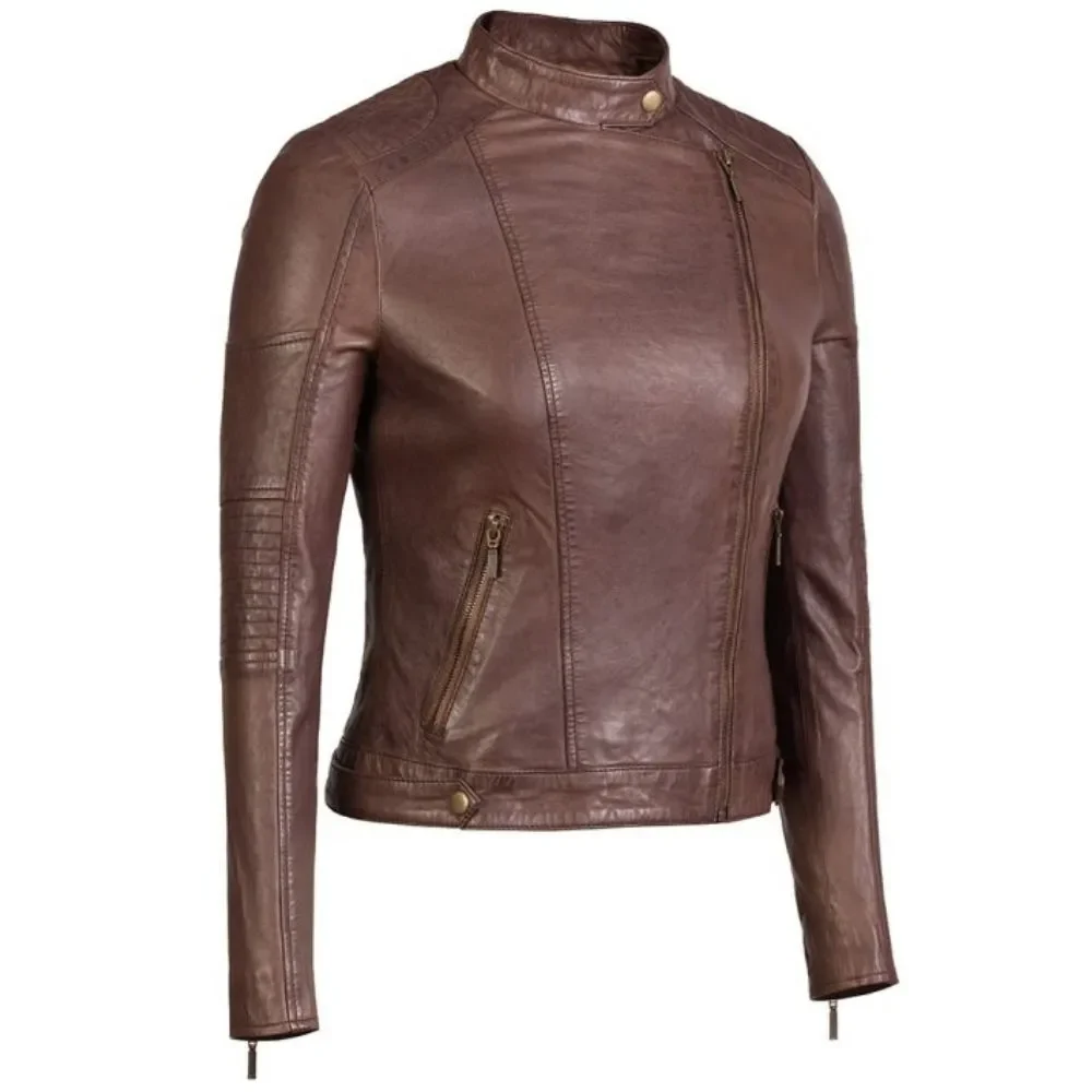 Womens-Asymmetrical-Dark-Brown-Leather-Jacket-Close-Front-View.webp